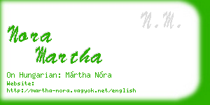 nora martha business card