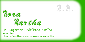 nora martha business card